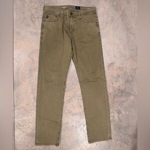 AG Adriano Goldschmied Men's Graduate Olive Jeans